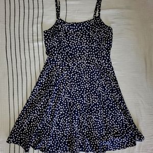 NWT, XS, Gap Floral Swing Dress, Midi, Navy/White/Red